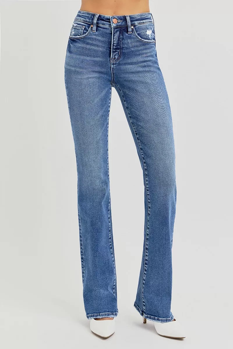 RISEN Full Size Tummy Control High Rise Straight Jeans Plus Size - women's bottoms at Lola Mariee boutique