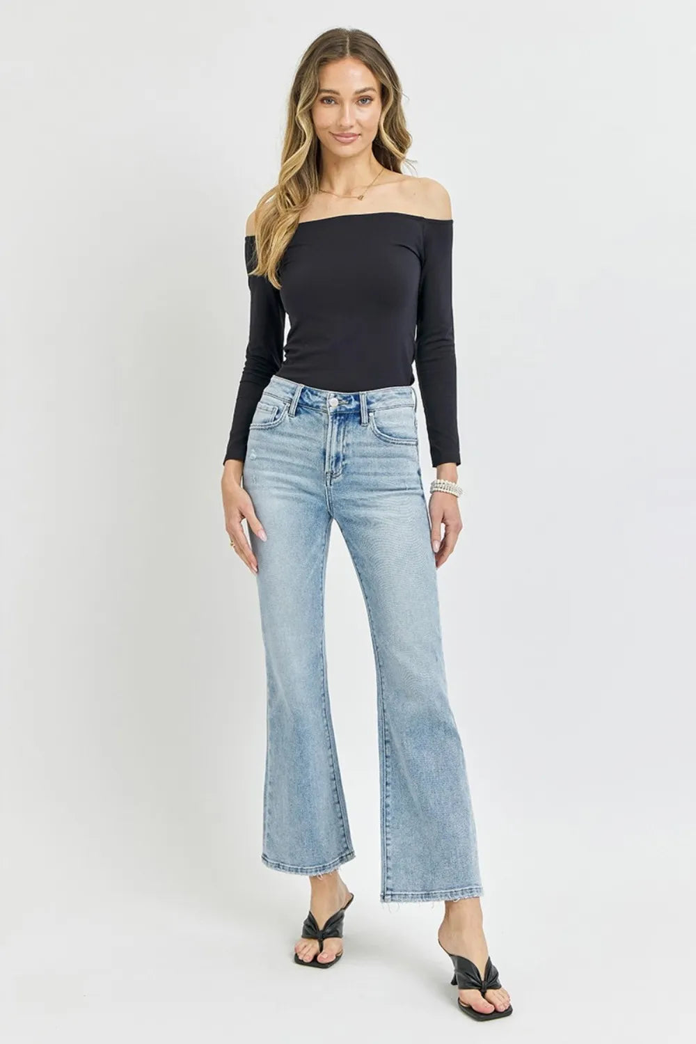 RISEN Full Size High Rise Ankle Flare Jeans - LOLA MARIEE | Lola Mariee