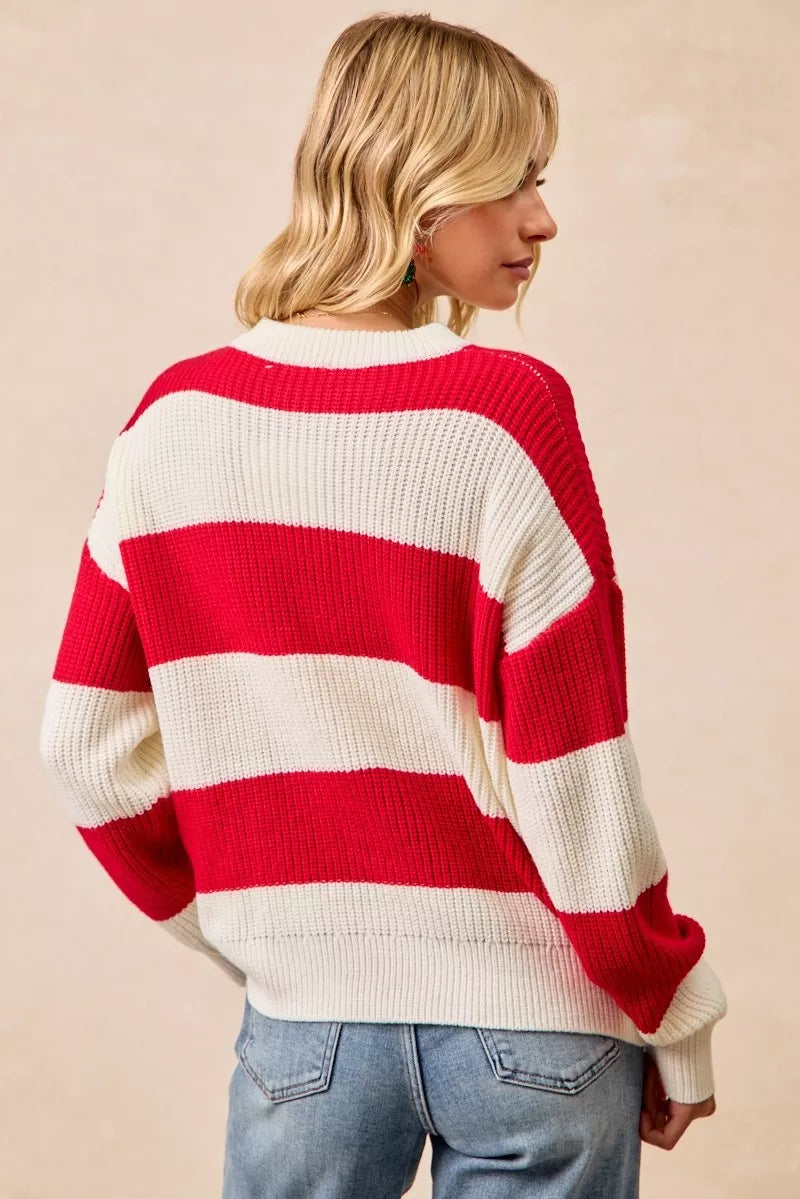 BiBi Christmas Merry Lettering Sweater - Trendsi | Lola Mariee