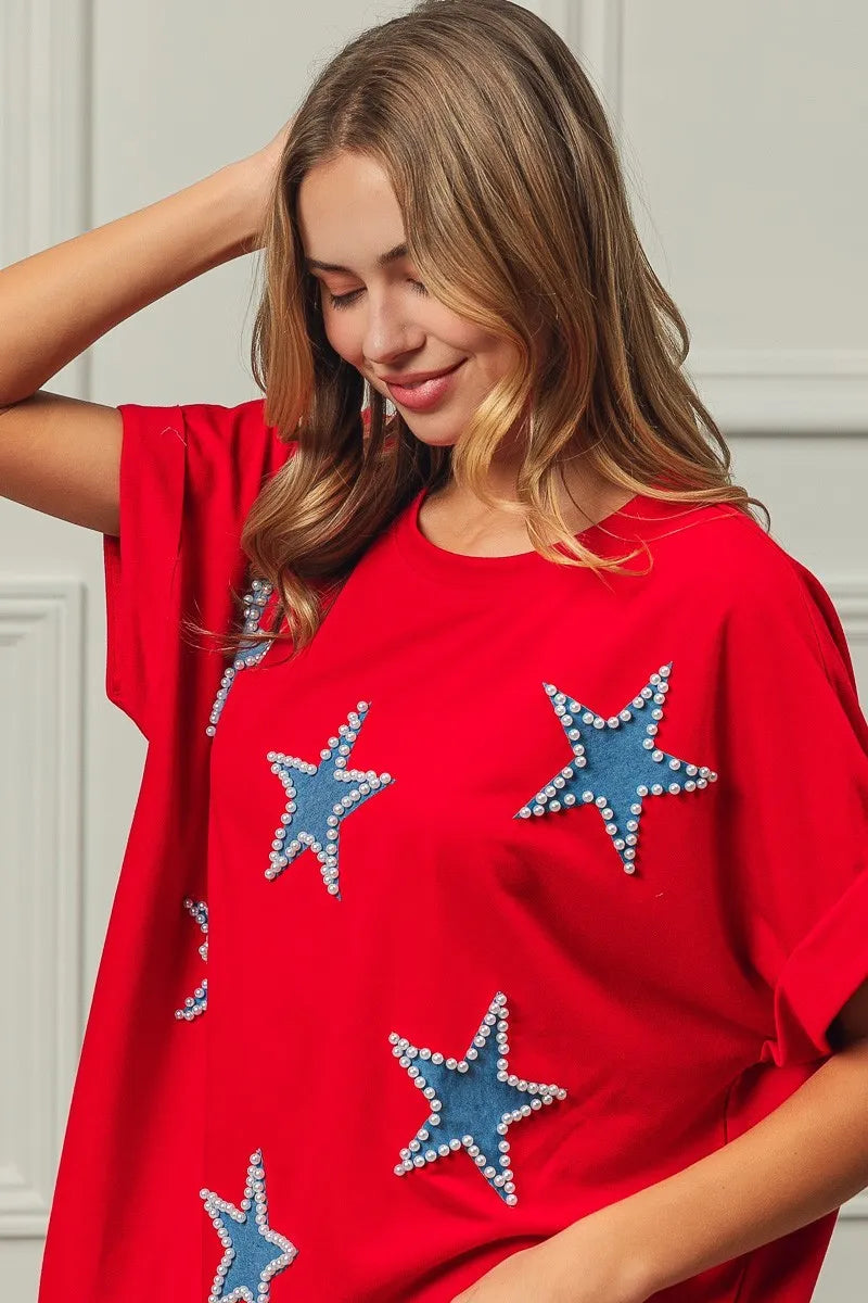 BiBi Fourth Of July Terry T-Shirt - Trendsi | Lola Mariee