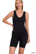 Zenana Ribbed Seamless Sports Romper - women's fashion at Lola Mariee boutique