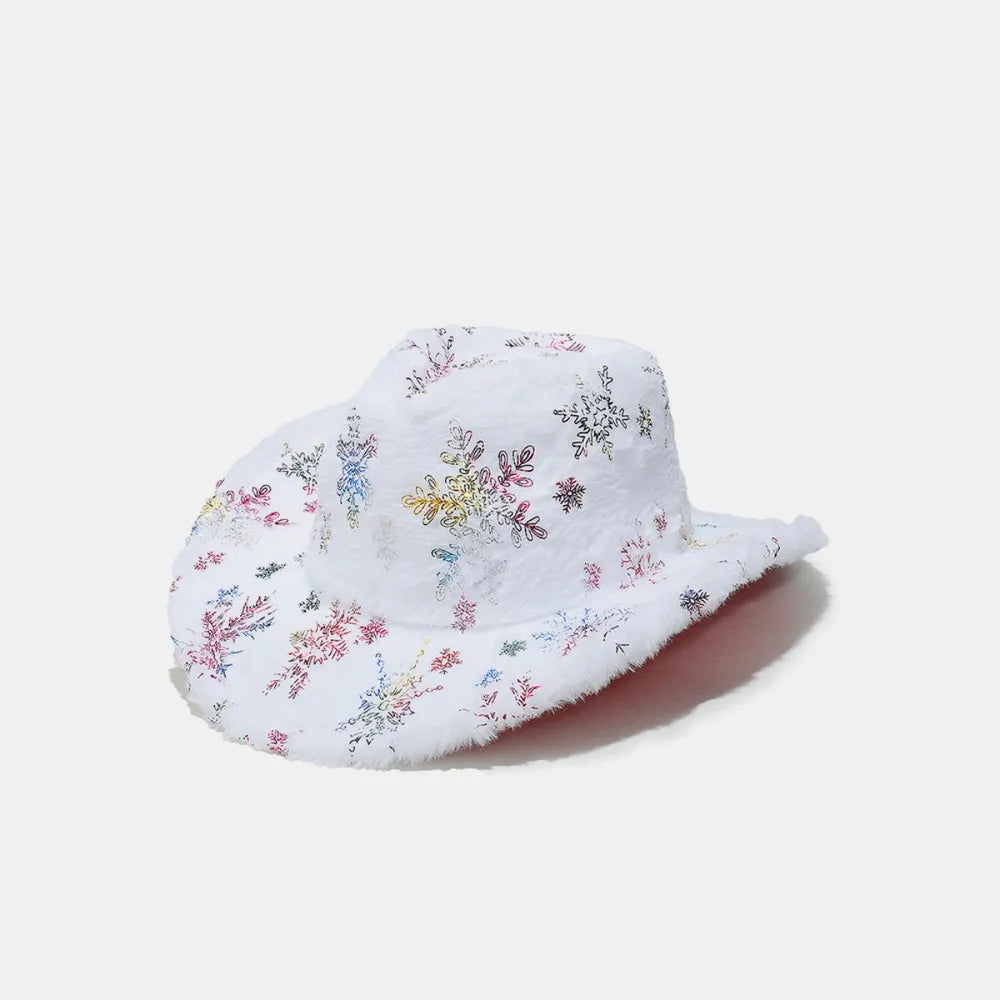 Fuzzy Snowflakes Polyester Hat – view 6 | Lola Mariee