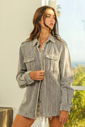 BiBi Button Up Corduroy Shacket - Trendsi | Lola Mariee