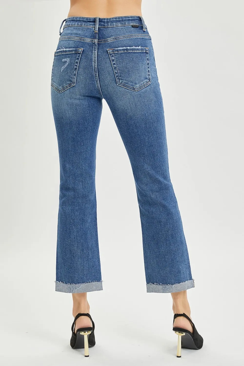 RISEN Full Size Button Fly Cropped Bootcut Jeans - LOLA MARIEE | Lola Mariee