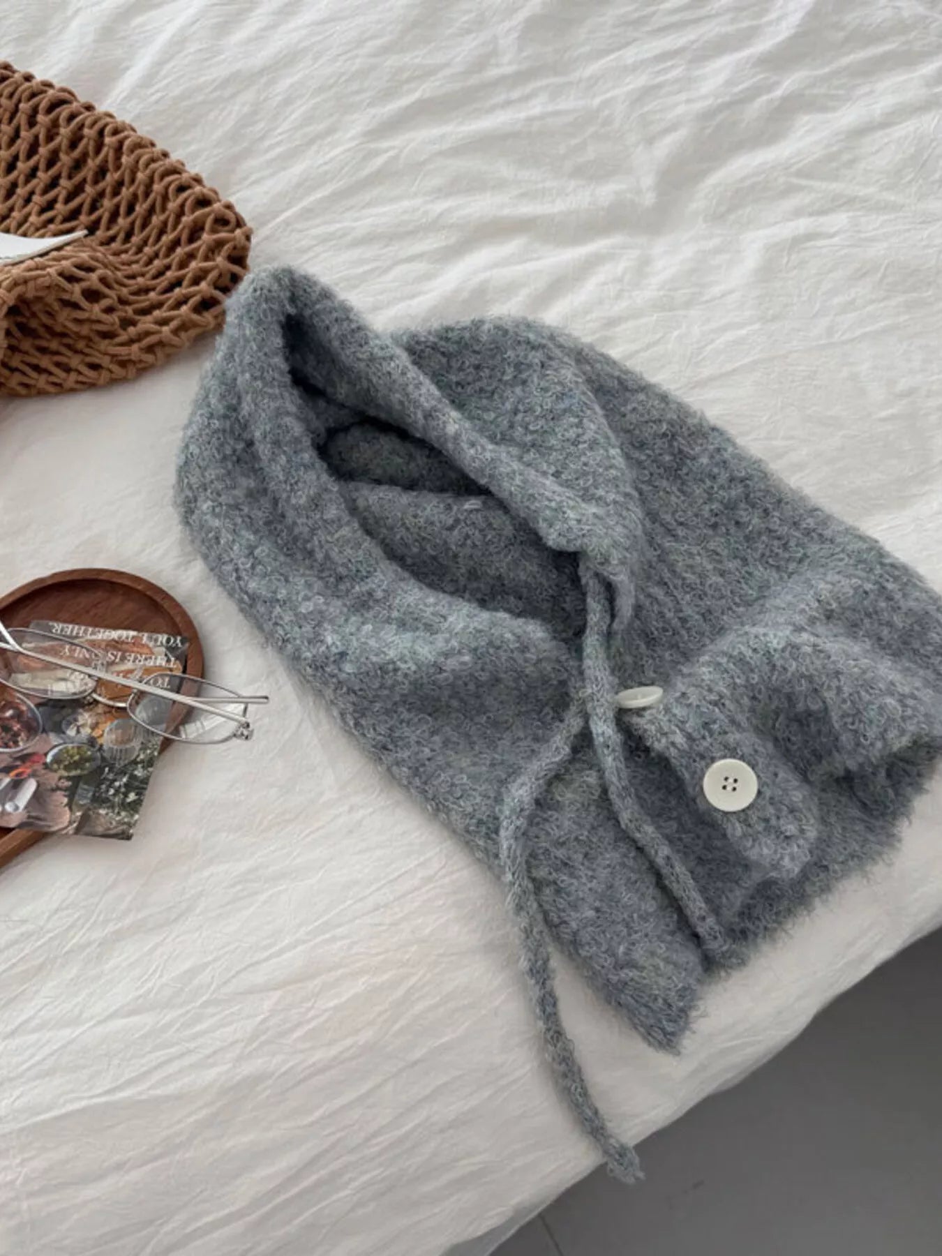 Cozy Knit Button Detail Hat – view 2 | Lola Mariee