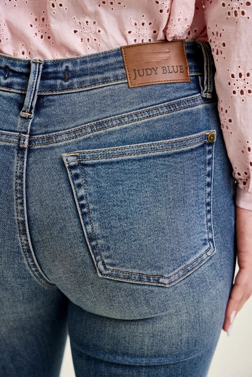 Judy Blue Mid Rise Flare Jeans with Front Flap Pockets - Trendsi | Lola Mariee