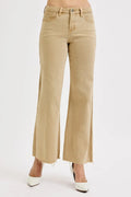 RISEN Full Size Raw Hem Wide Leg Jeans Plus Size - women's bottoms at Lola Mariee boutique