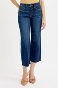 RISEN Full Size Tummy Control High Rise Crop Wide Jeans Plus Size - women's top at Lola Mariee boutique