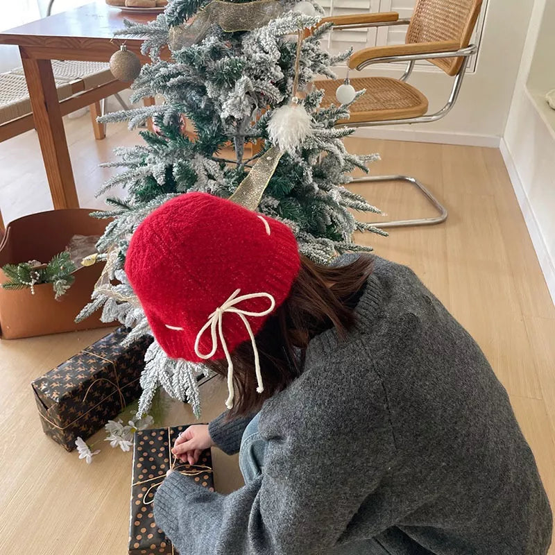 Drawstring Knitted Hat - women's jewelry at Lola Mariee boutique