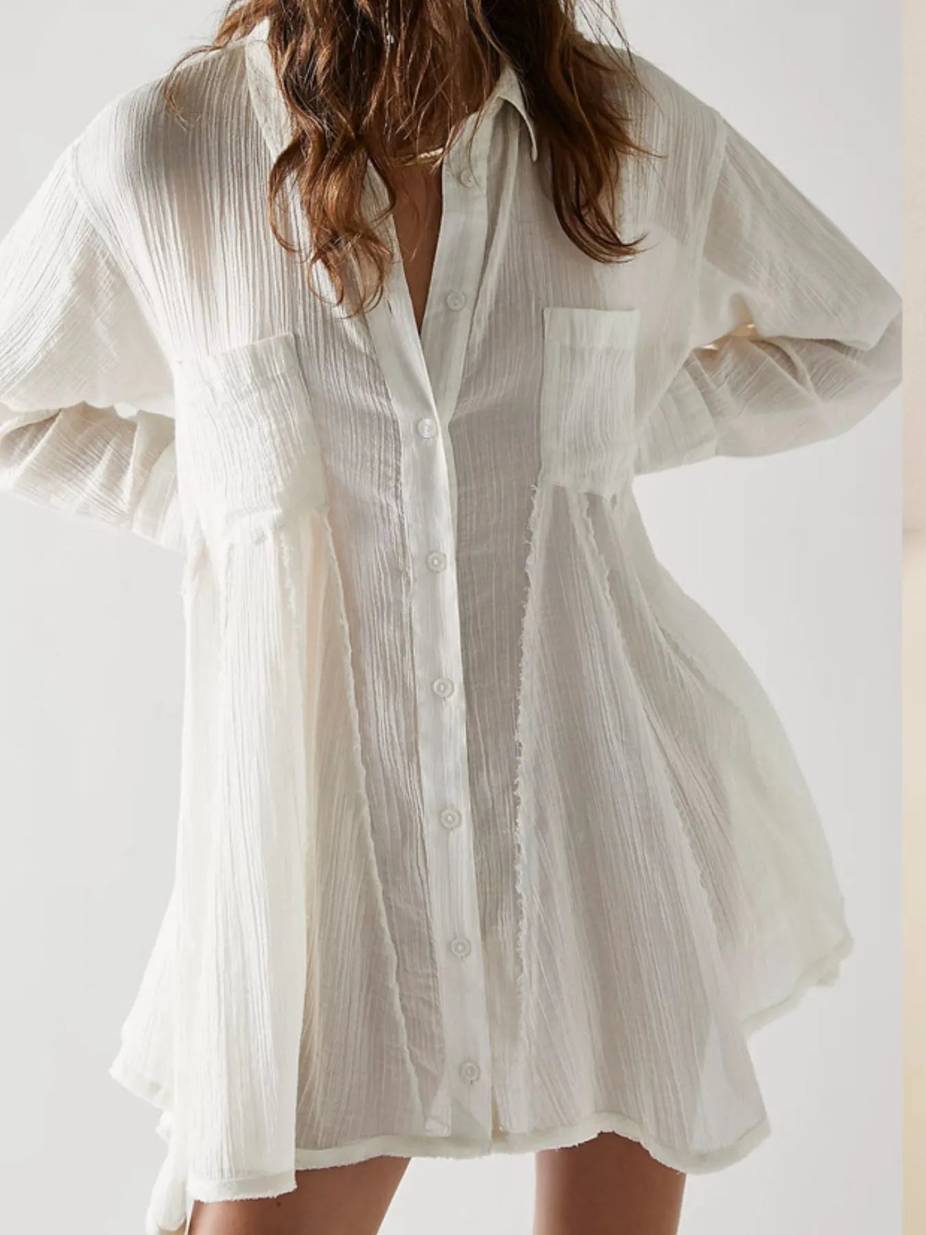 Textured Button-Down Shirt Dress - Trendsi | Lola Mariee