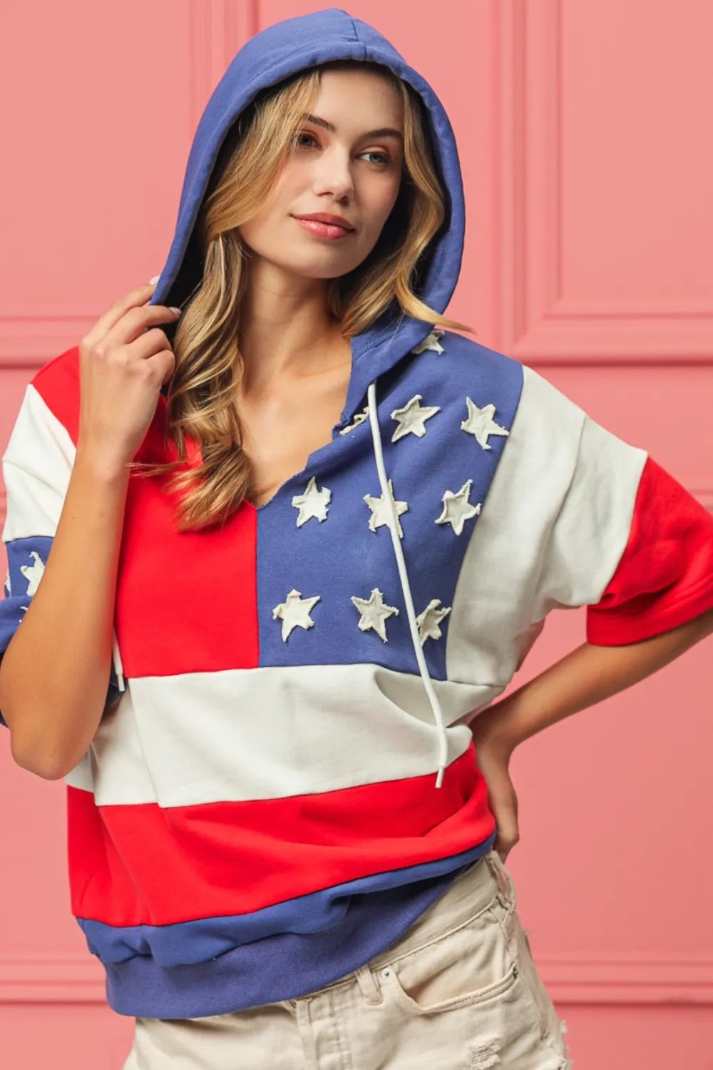 BiBi American Flag Theme Hoodie - Trendsi | Lola Mariee