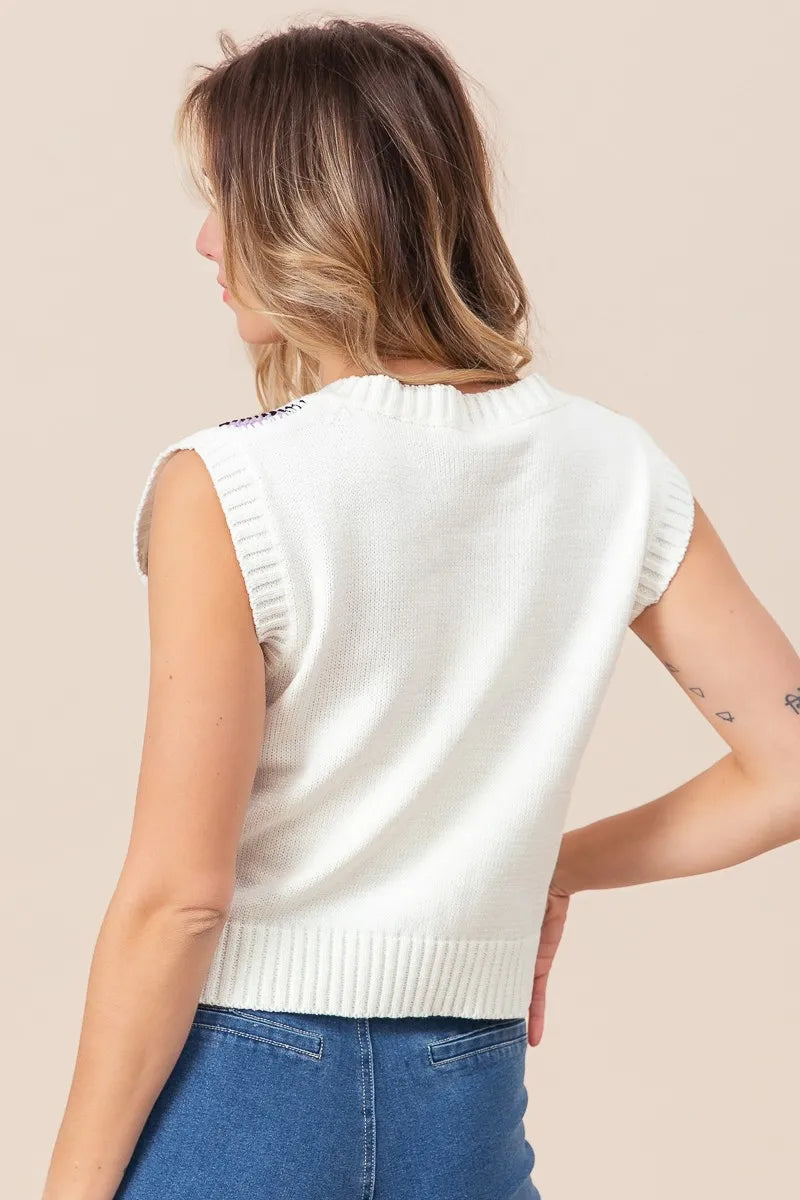 BiBi Diamond Granny Square Sweater Vest - Trendsi | Lola Mariee