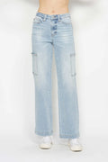 Judy Blue Full Size High Waist Straight Cargo Jeans - women's bottoms at Lola Mariee boutique