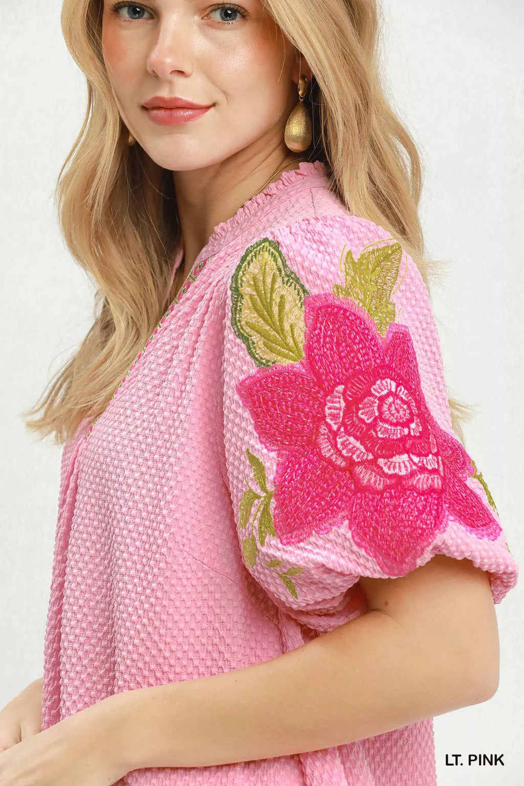 Umgee Floral Embroidered Textured Jacquard Dress - Trendsi | Lola Mariee