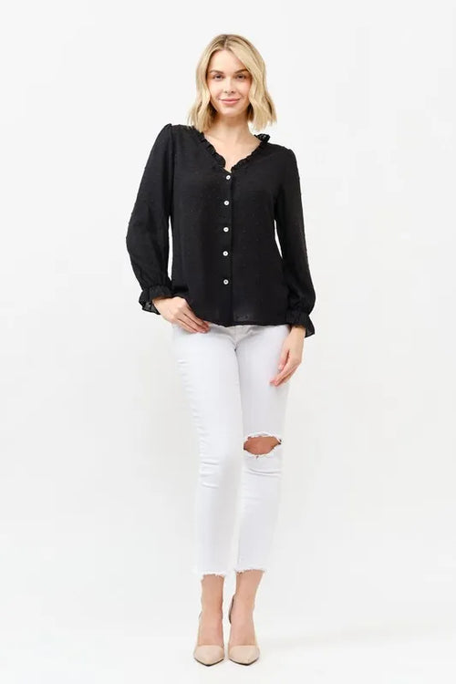 And The Why Polka Dot Ruffle Detailed Blouse Top | Lola Mariee