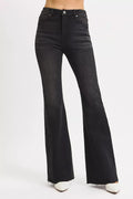 RISEN Full Size High Rise Flare Raw Cut Hem Jeans Plus Size - women's bottoms at Lola Mariee boutique
