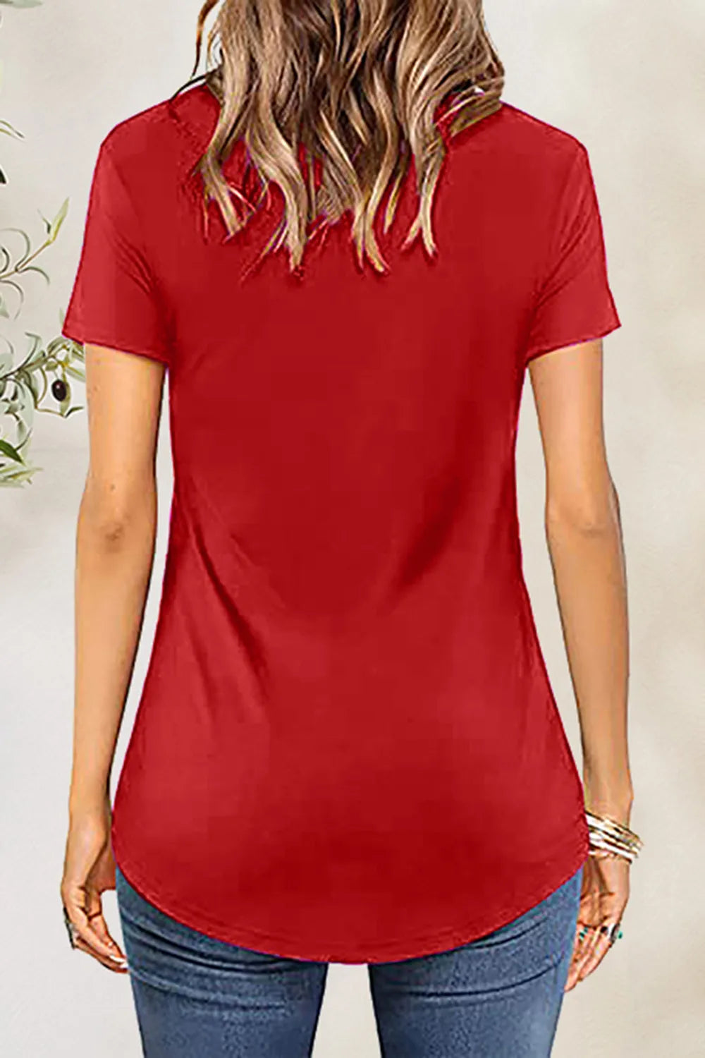 Crisscross Short Sleeve T-Shirt - Trendsi | Lola Mariee