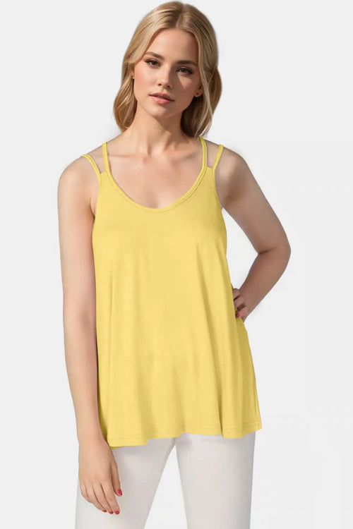Basic Bae Bamboo Scoop Neck Double Spaghetti Straps Cami – view 2 | Lola Mariee