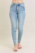 Judy Blue Full Size Mr Tummy Control Vintage Wash Skinny Jeans Plus Size - women's bottoms at Lola Mariee boutique