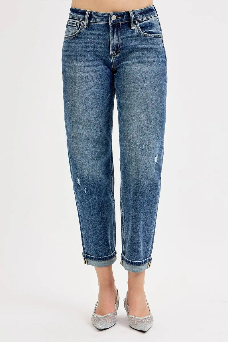 RISEN Full Size Low Rise Crop Boyfriend Jeans Plus Size - women's top at Lola Mariee boutique