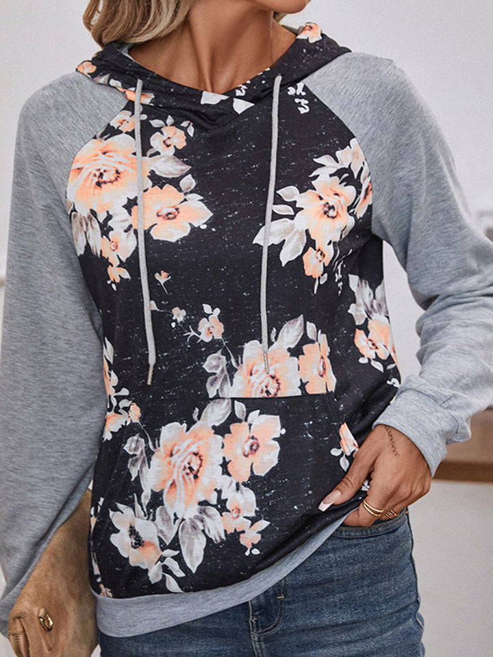 Perfee Printed Raglan Sleeve Hoodie - Trendsi | Lola Mariee