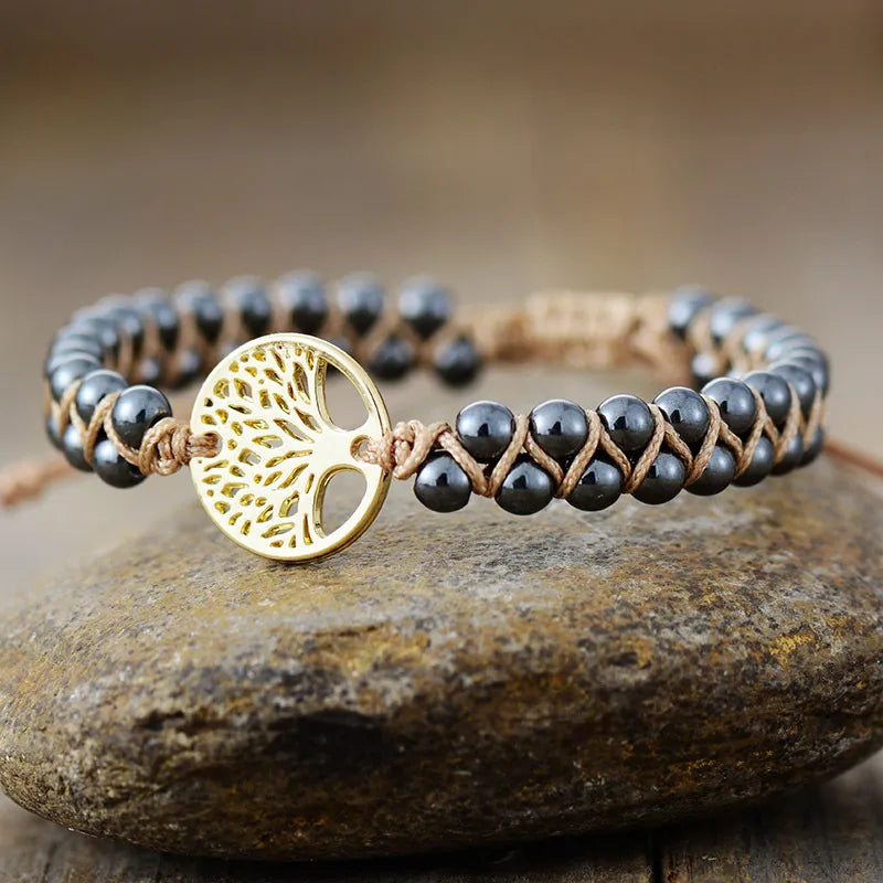 Alloy Natural Stone Braided Bracelet – view 3 | Lola Mariee