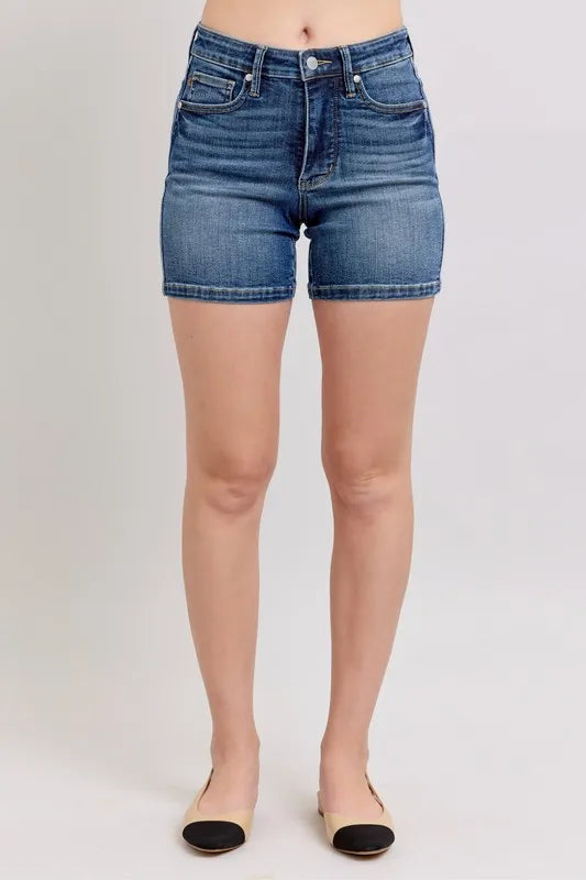 Judy Blue Full Size High Waist Denim Shorts Plus Size - women's bottoms at Lola Mariee boutique