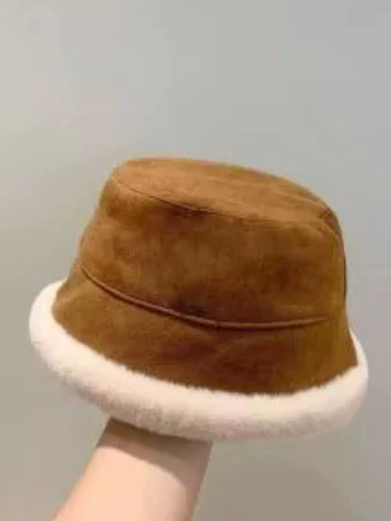 Children's Warm Plush Trim Bucket Hat – view 7 | Lola Mariee