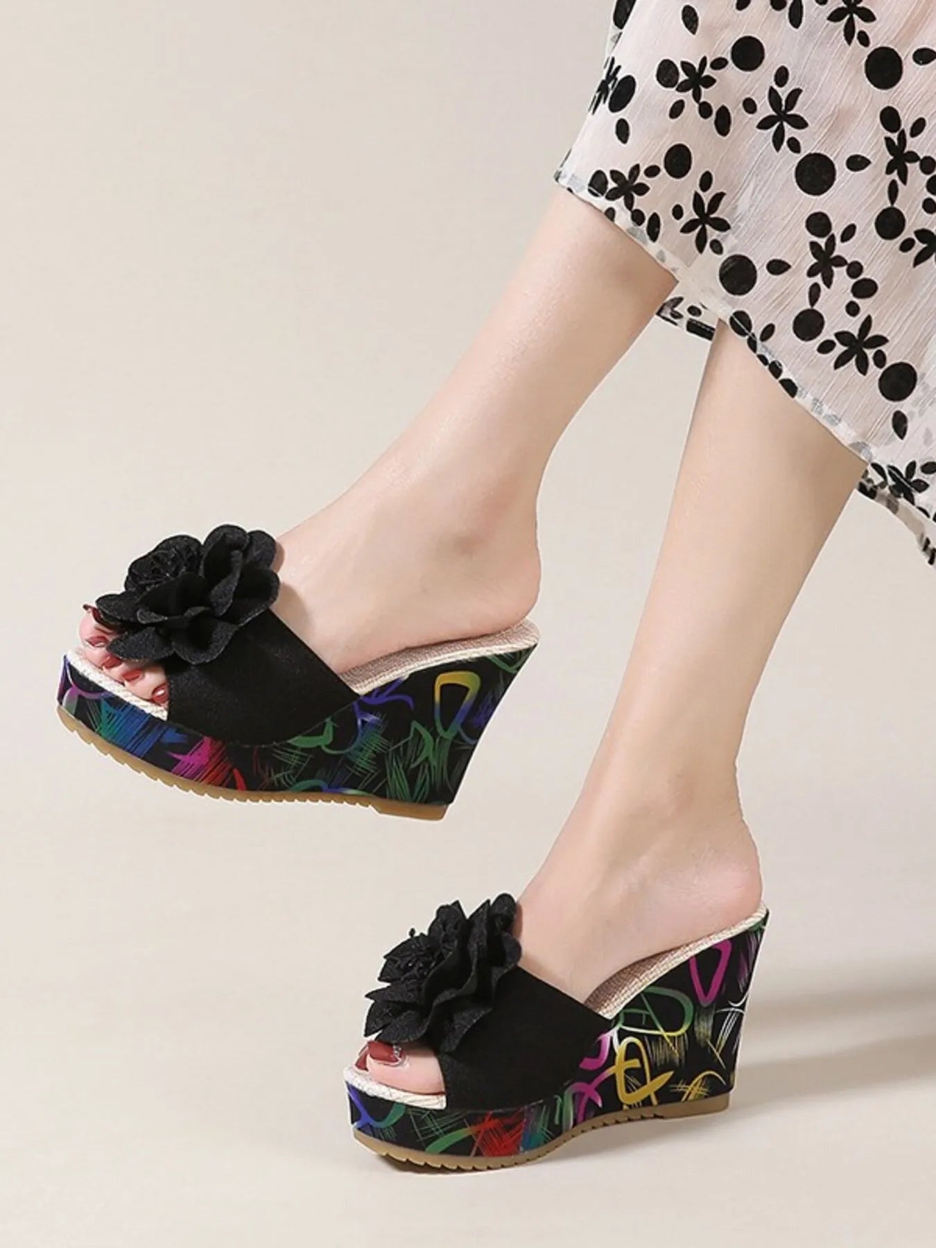 Peep Toe Wedge Sandals | Lola Mariee