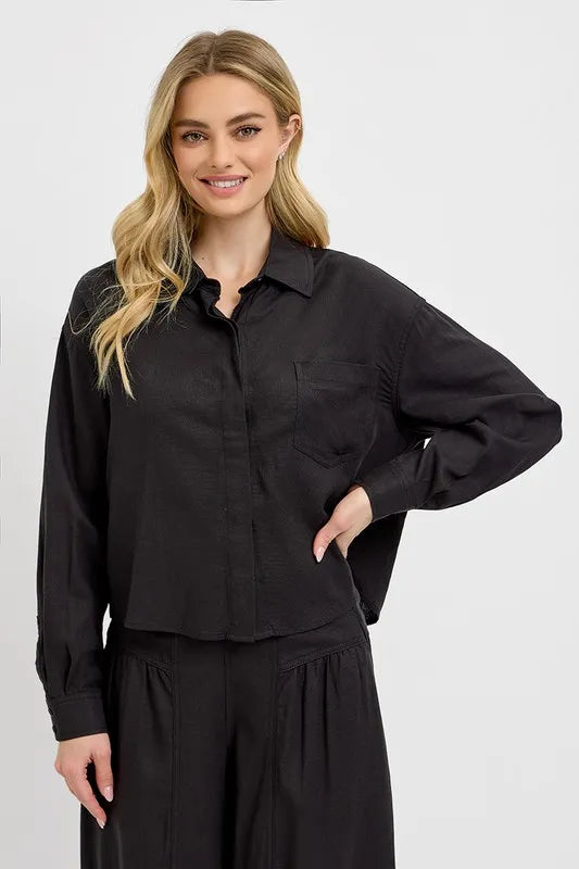 RISEN Button Down Long Sleeve Shirt - LOLA MARIEE | Lola Mariee