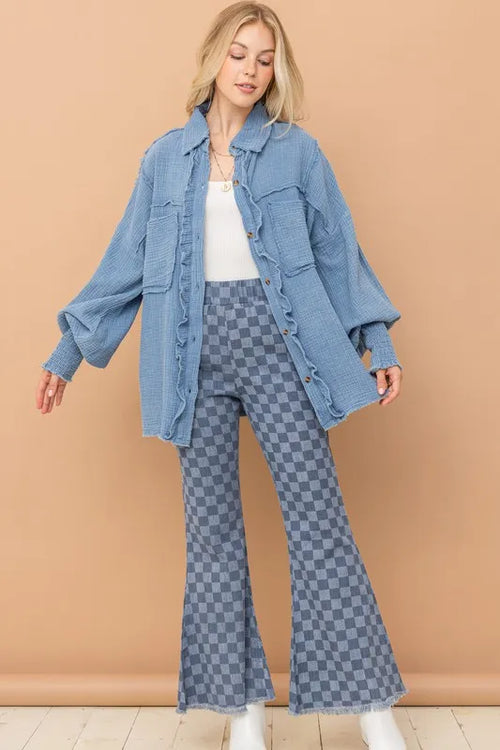 And The Why Checkerboard High Waist Bell Pants | Lola Mariee