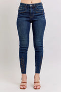 Judy Blue Full Size Embroidered High Rise Skinny Jeans Plus Size - women's bottoms at Lola Mariee boutique