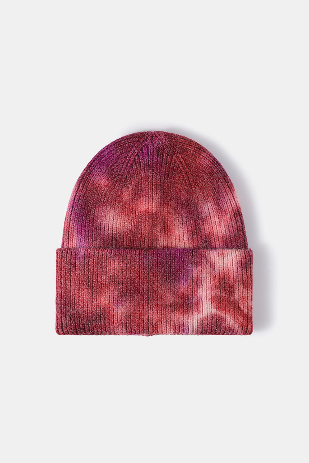 Tie-Dye Cuffed Rib-Knit Beanie Hat – view 5 | Lola Mariee