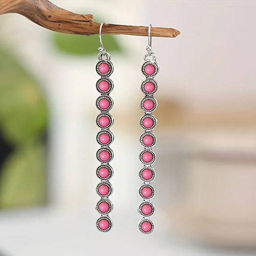Artificial Turquoise Alloy Bar Earrings | Lola Mariee