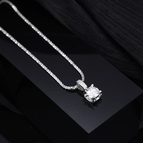 925 Sterling Silver Zircon Pendant Necklace – view 2 | Lola Mariee