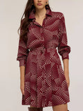 Printed Long Sleeve Mini Shirt Dress - Trendsi | Lola Mariee