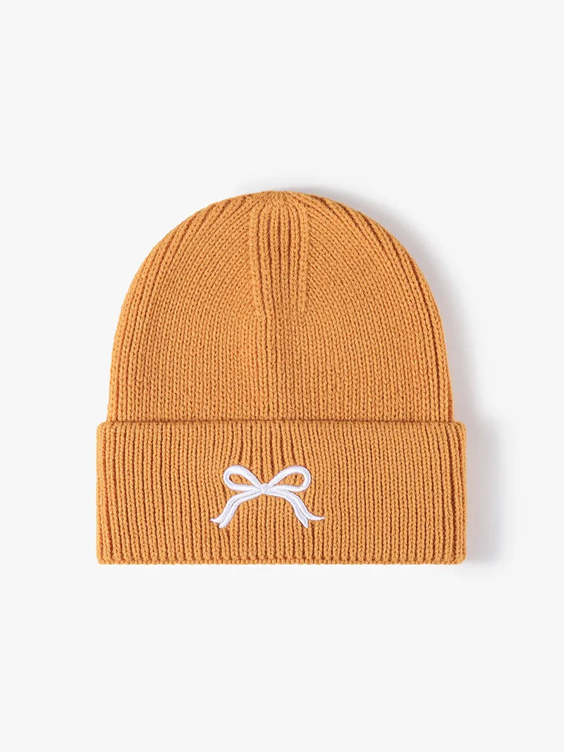 Embroidered Bow Knit Hat – view 8 | Lola Mariee