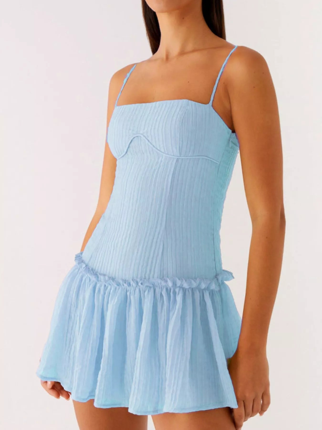 Ruffle Hem Cami Mini Dress – view 10 | Lola Mariee