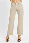 RISEN Full Size Tummy Control Mid Rise Ankle Straight Jeans Plus Size - women's bottoms at Lola Mariee boutique