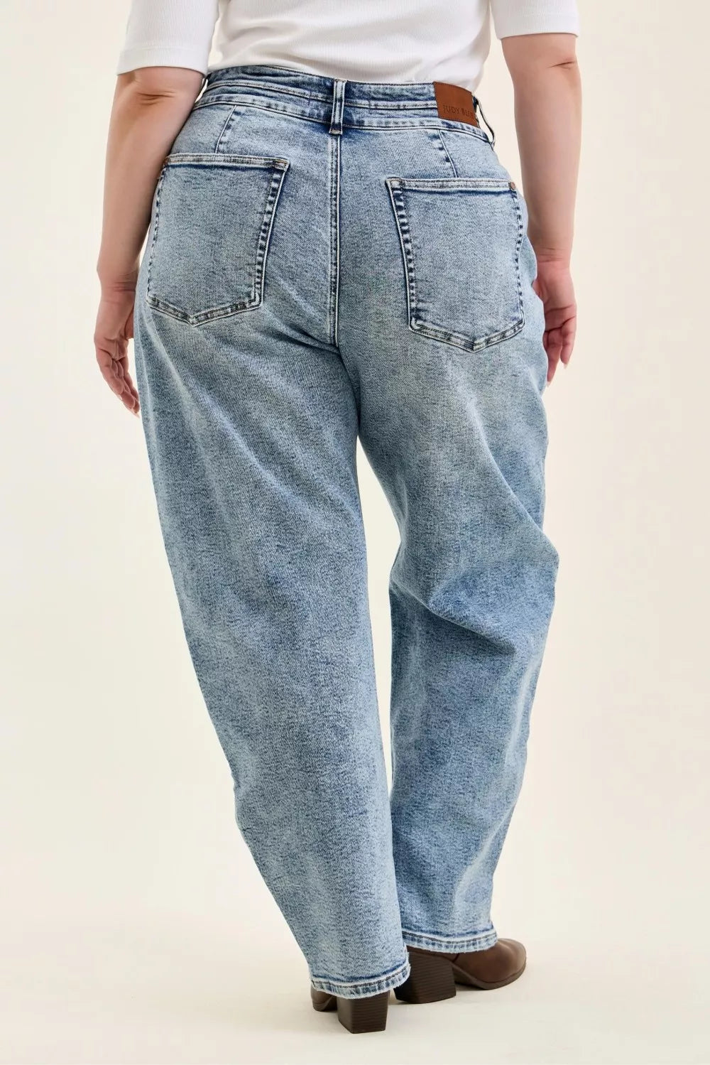 Judy Blue Full Size High Waist Marlow Arc Leg Jeans with Double Waistband Plus Size - Trendsi | Lola Mariee