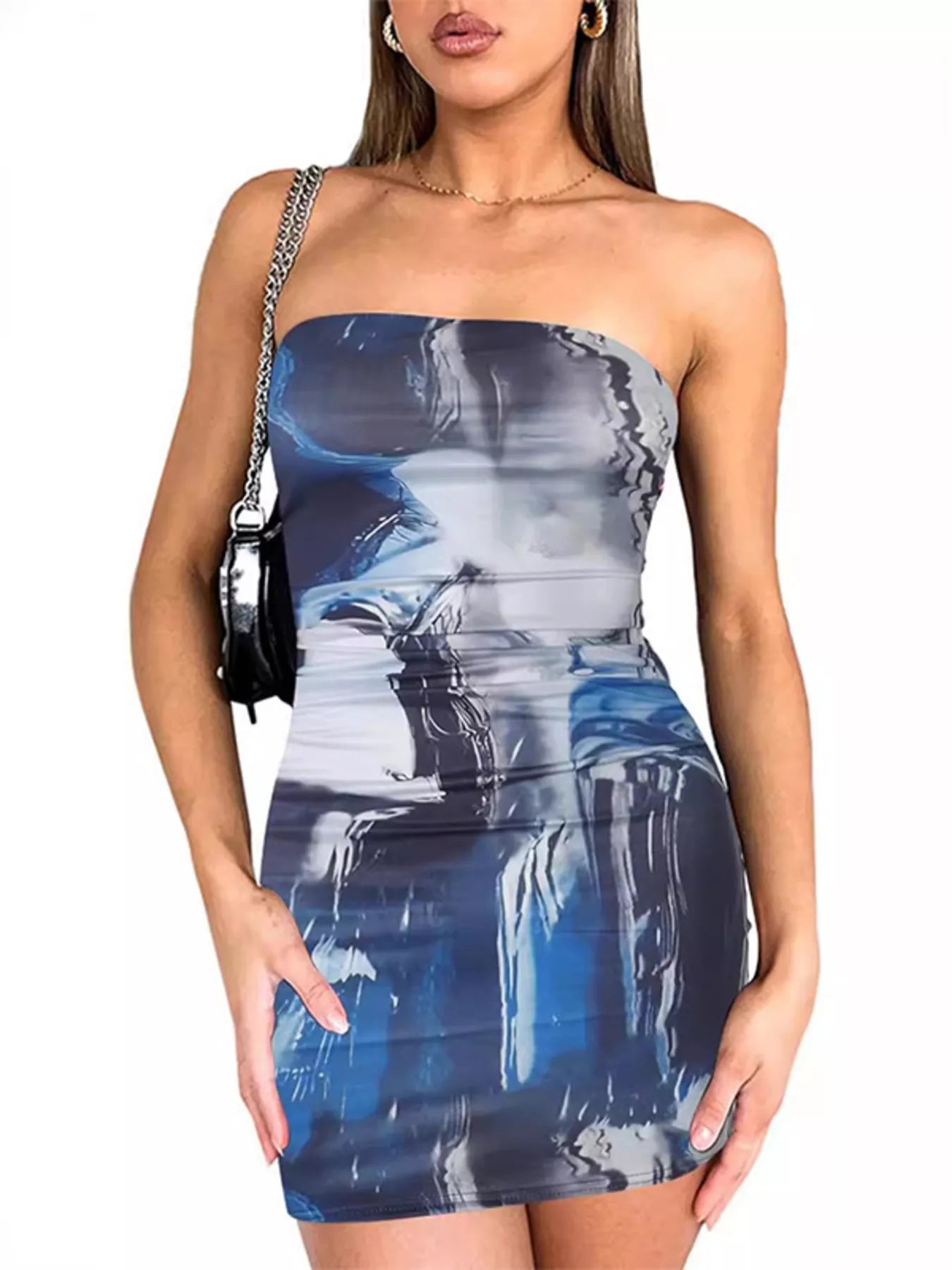 Tie-dye Bodycon Mini Dress – view 4 | Lola Mariee