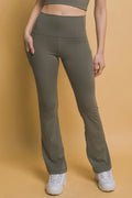 Love Tree High Waist Flare Active Leggings with Side Pockets - women's bottoms at Lola Mariee boutique
