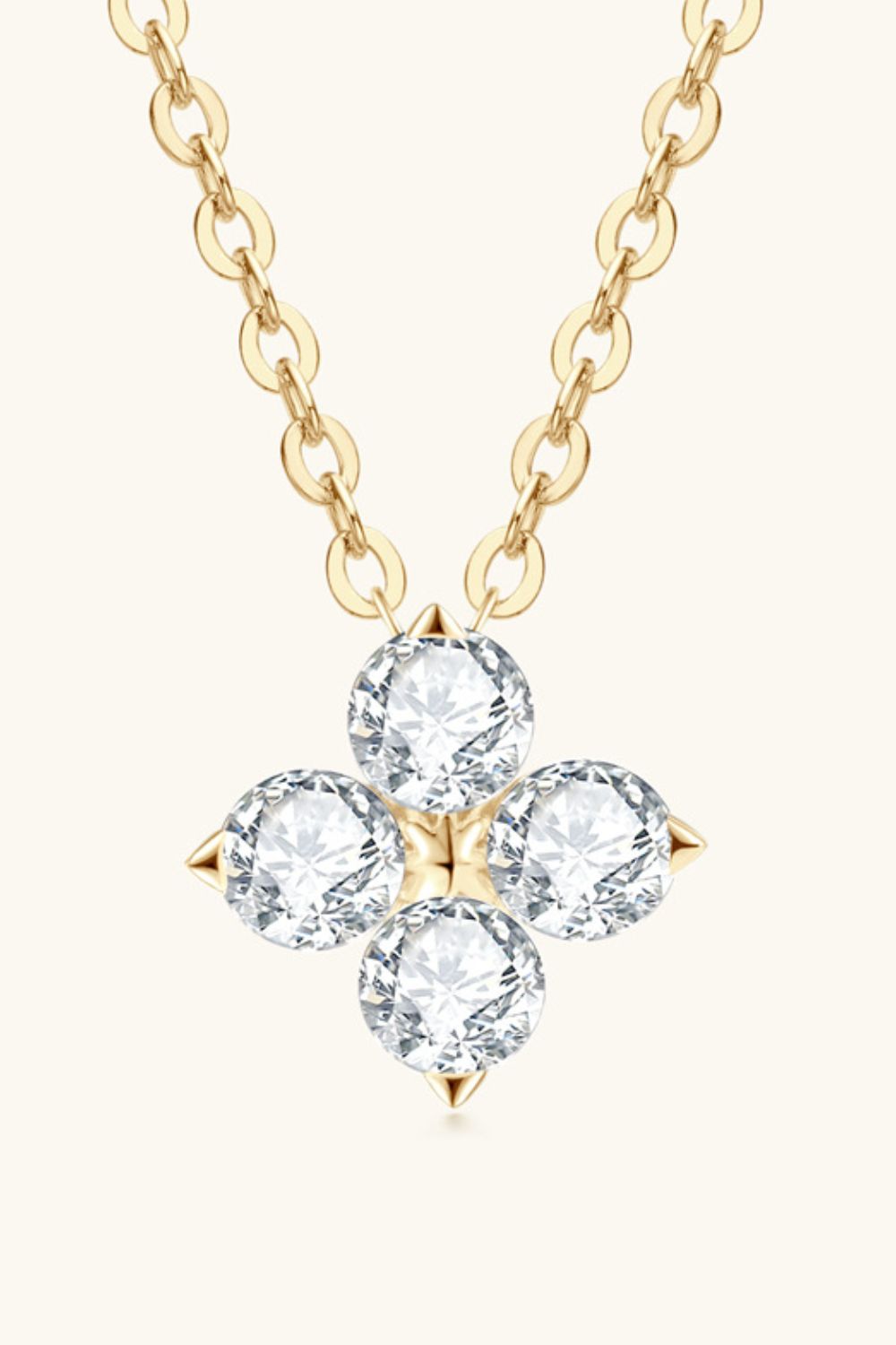 Moissanite Four Leaf Clover Pendant Necklace | Lola Mariee