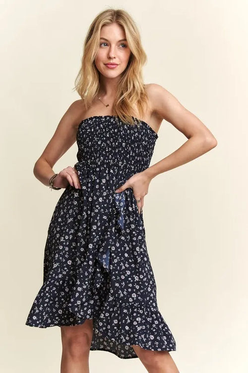 ADORA Smocked Floral Tube Dress with Pockets – view 2 | Lola Mariee