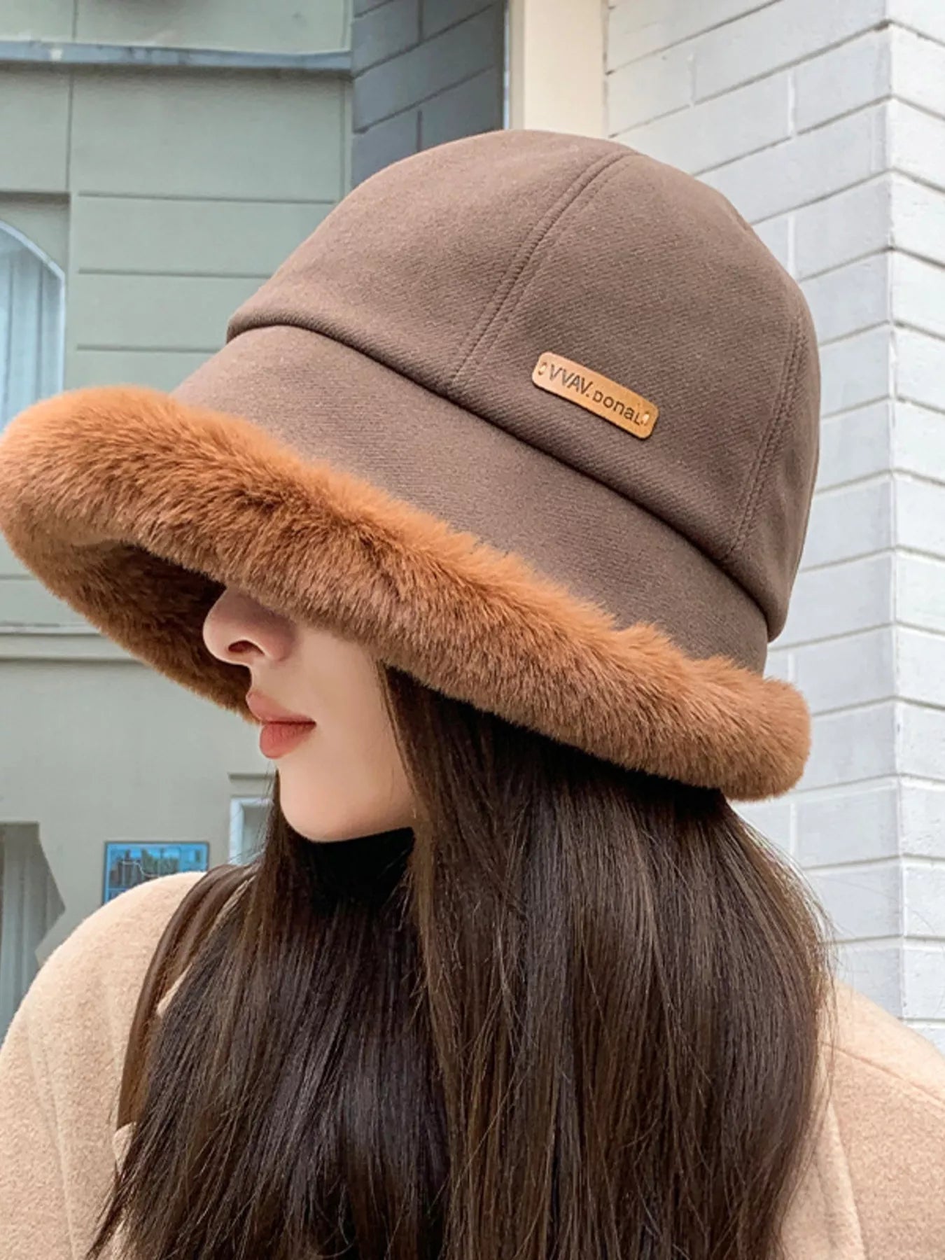 Fuzzy Trim Bucket Hat – view 6 | Lola Mariee