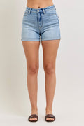 Judy Blue High-Waisted Slim Short with Cell Phone Back Pockets - Trendsi | Lola Mariee