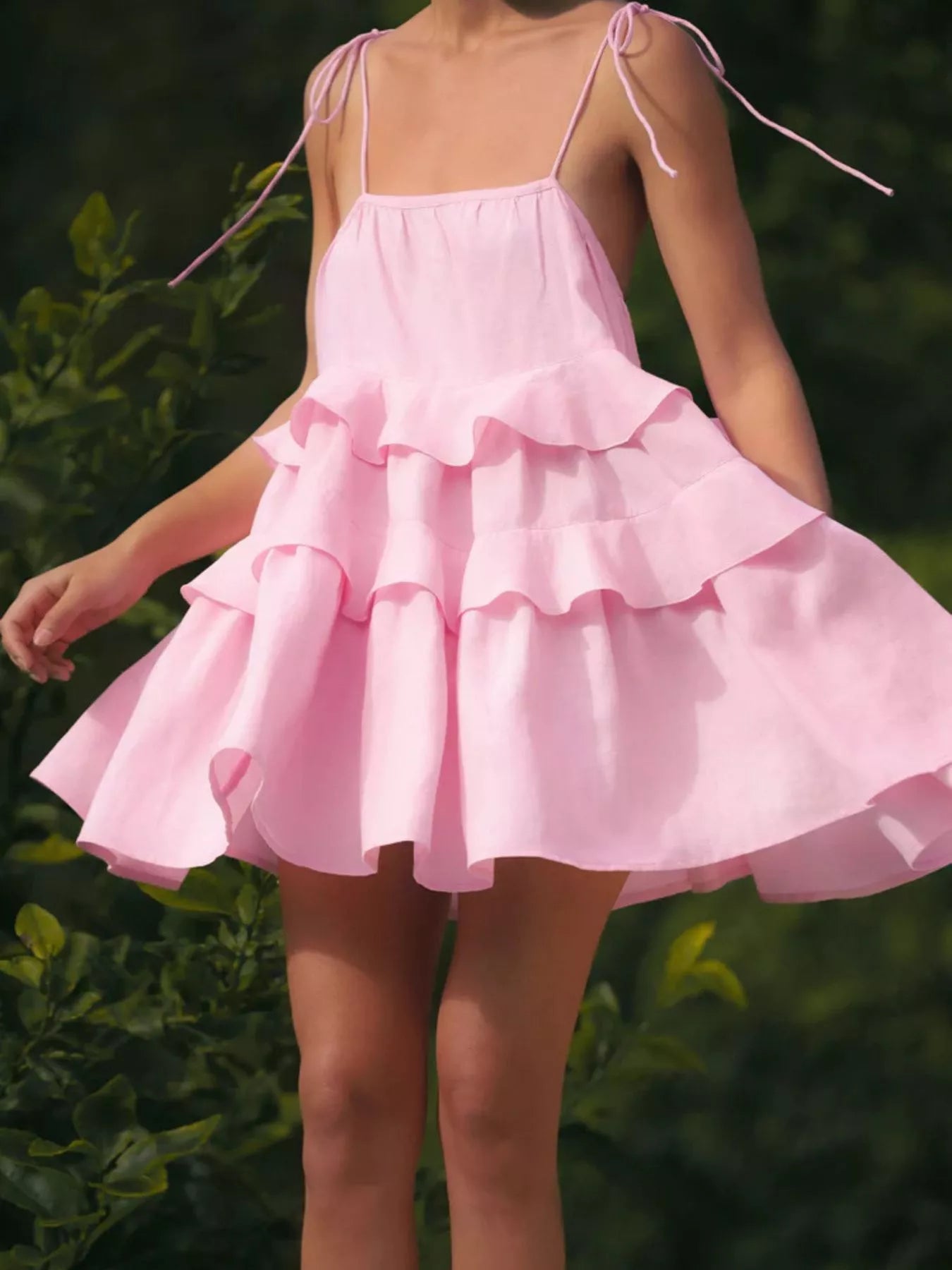 Ruffled Tie Shoulder Mini Dress | Lola Mariee