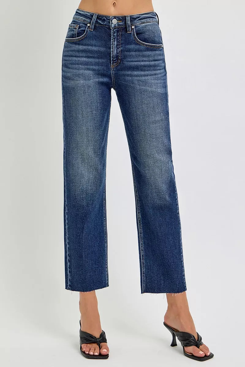 RISEN High Rise Slim Barrel Jeans - women's bottoms at Lola Mariee boutique