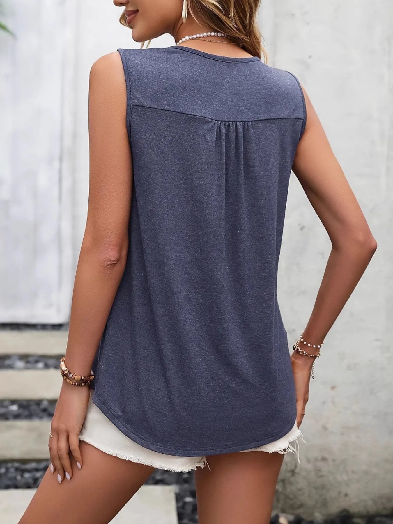 Lace Panel Scoop Neck Tank - Trendsi | Lola Mariee