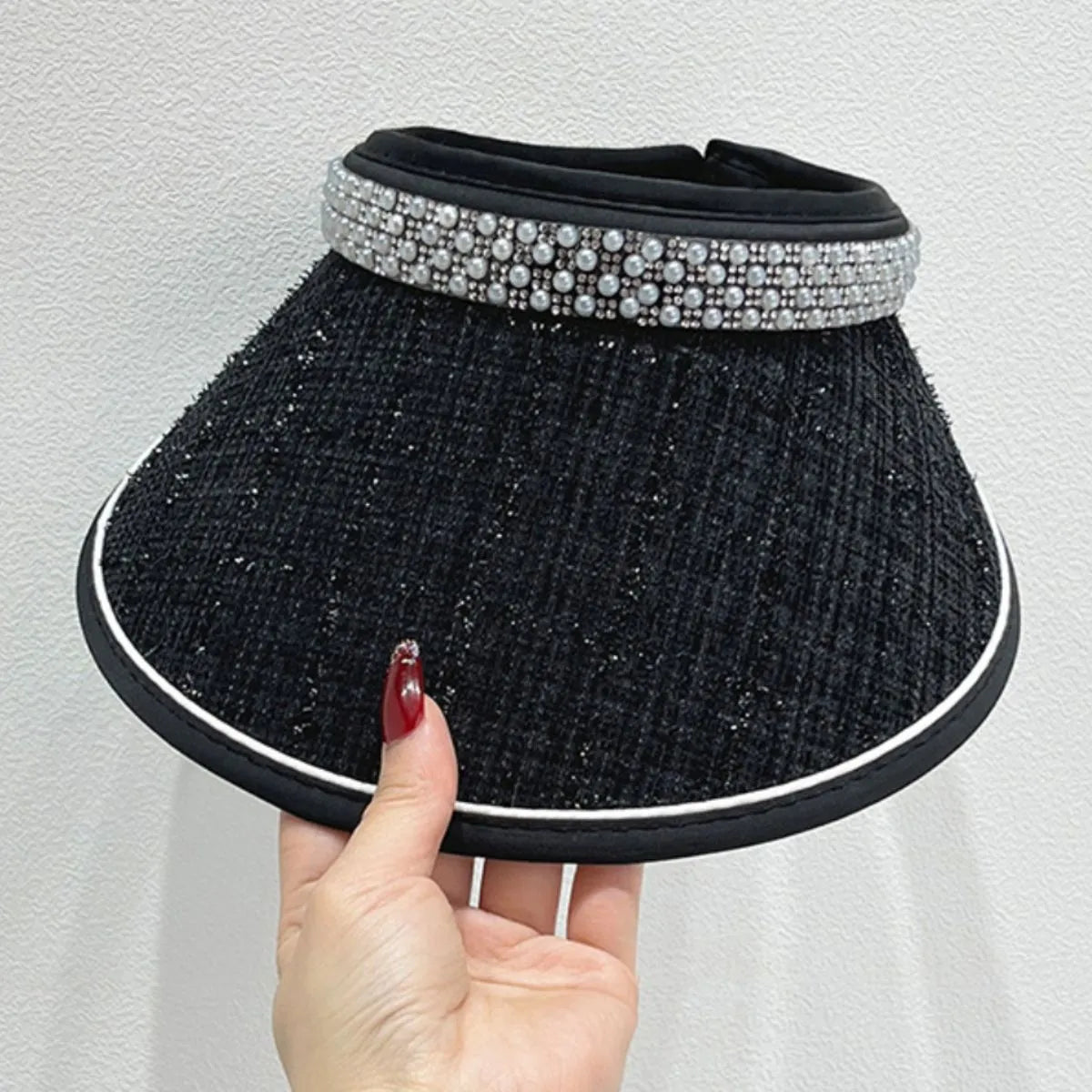 Pearl Detail Sunscreen Hat – view 4 | Lola Mariee